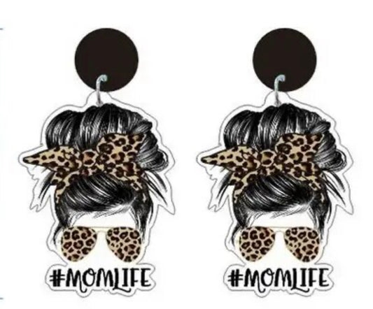 #MomLife Acrylic Earrings