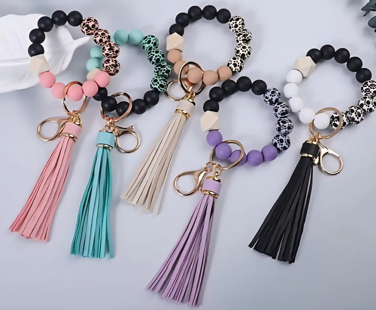 Random Dog Paw Print Wristlet Keychain