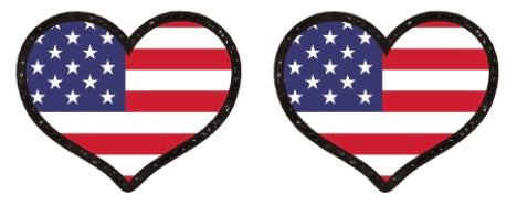 USA Heart Stud Acrylic Earrings