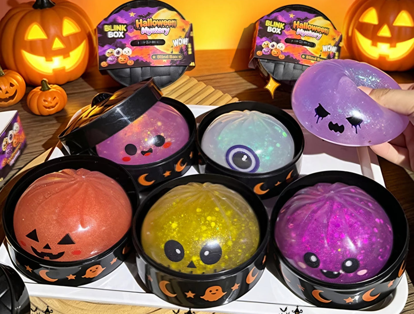 Mystery Halloween Glitter Dumpling Glue Squishy