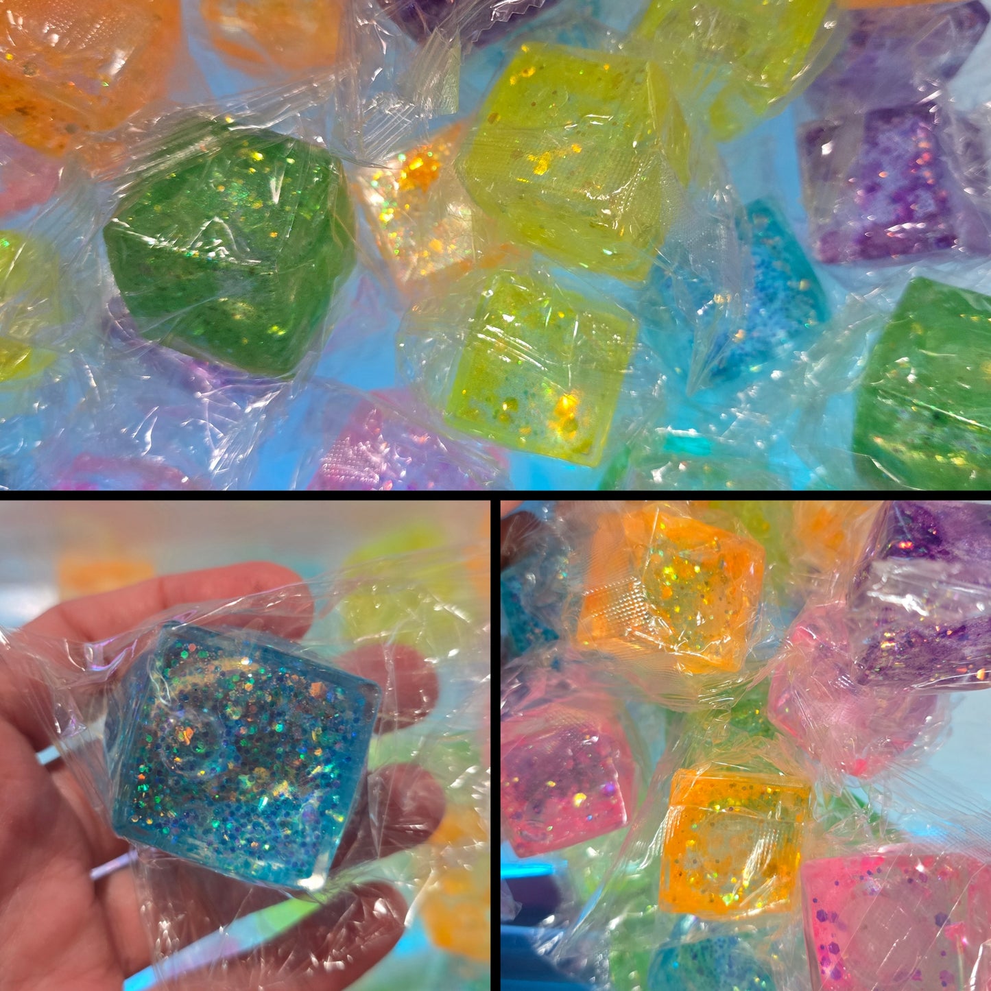 Viral Glitter Cube Squishy