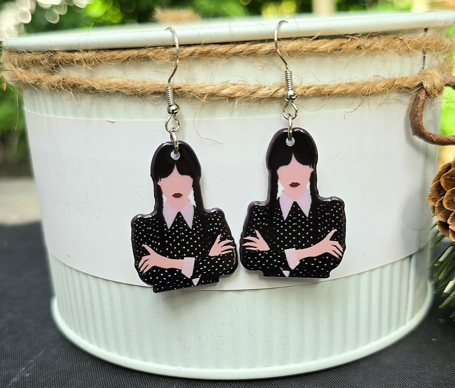 HALLOWEEN Wednesday Acrylic Dangle Earrings