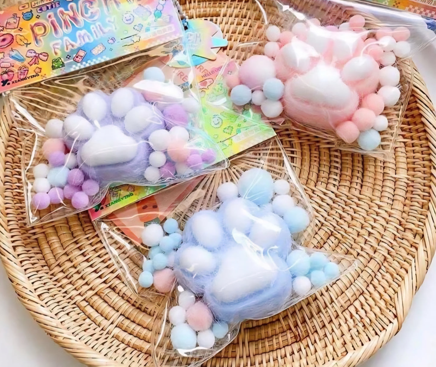 Viral Mystery Furry Cat Paw Taba Squishy (Purple)