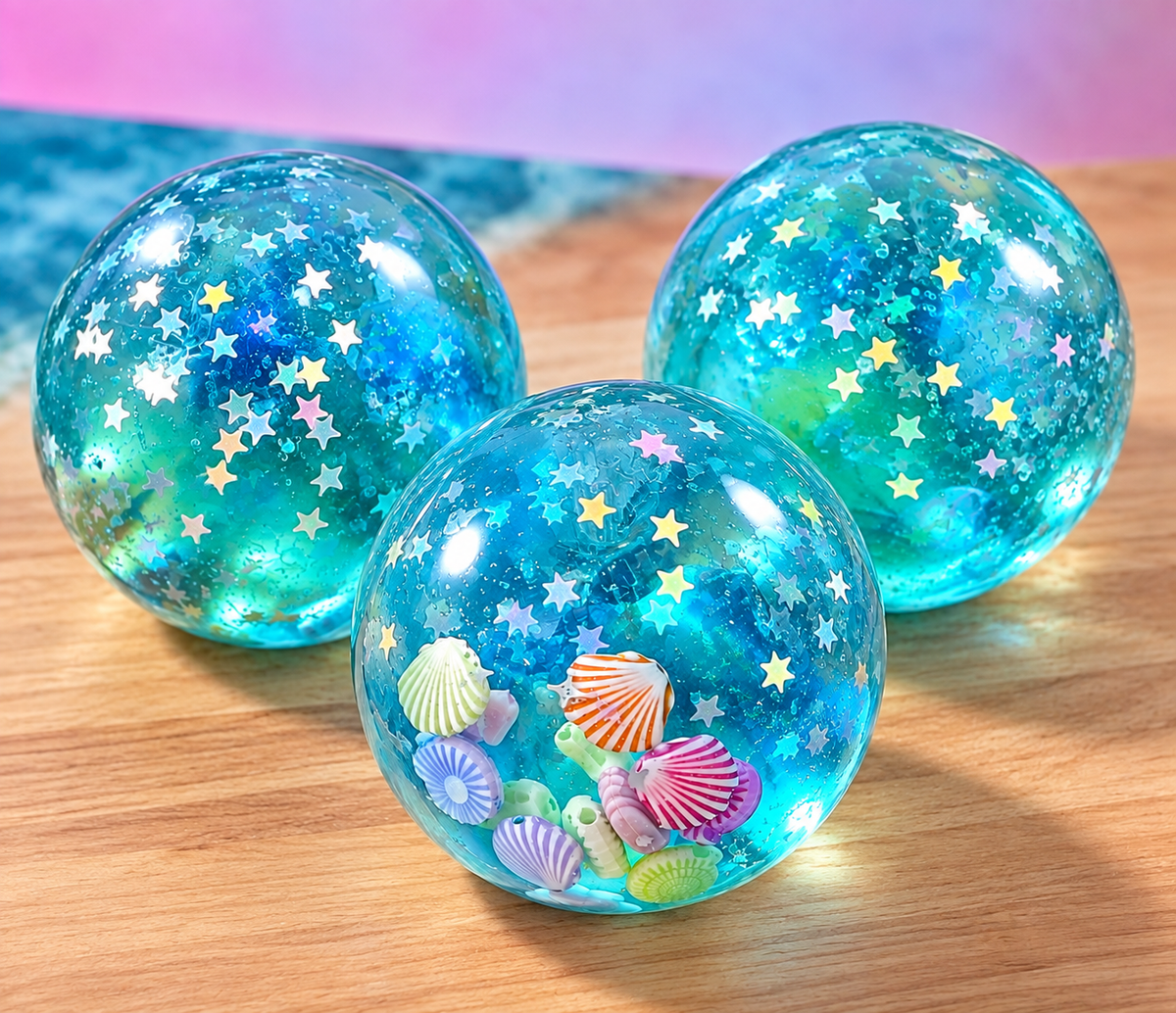 Blue Star Glitter Seashell Maltose Squishy