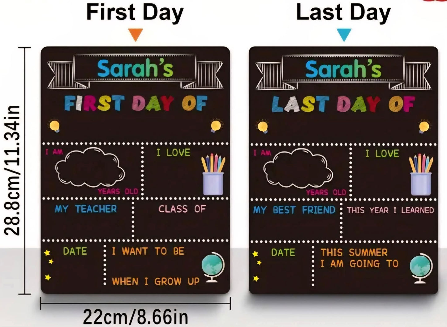 Preorder Personalized First Day/Last Day School Board