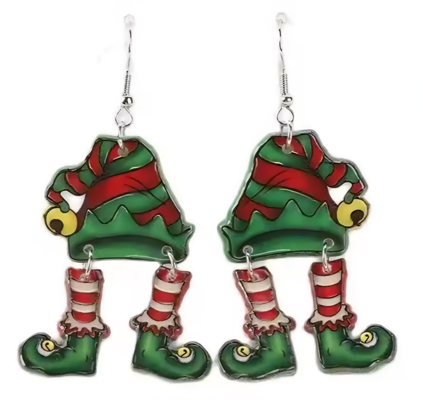 PREORDER Christmas Elf Hat Acrylic Dangle Earrings