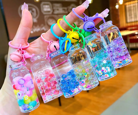 Mystery Bubble Jar Glitter Liquid Acrylic Keychain
