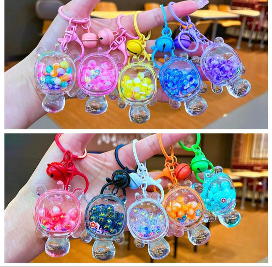 Mystery Turtle Glitter Liquid Acrylic Keychain