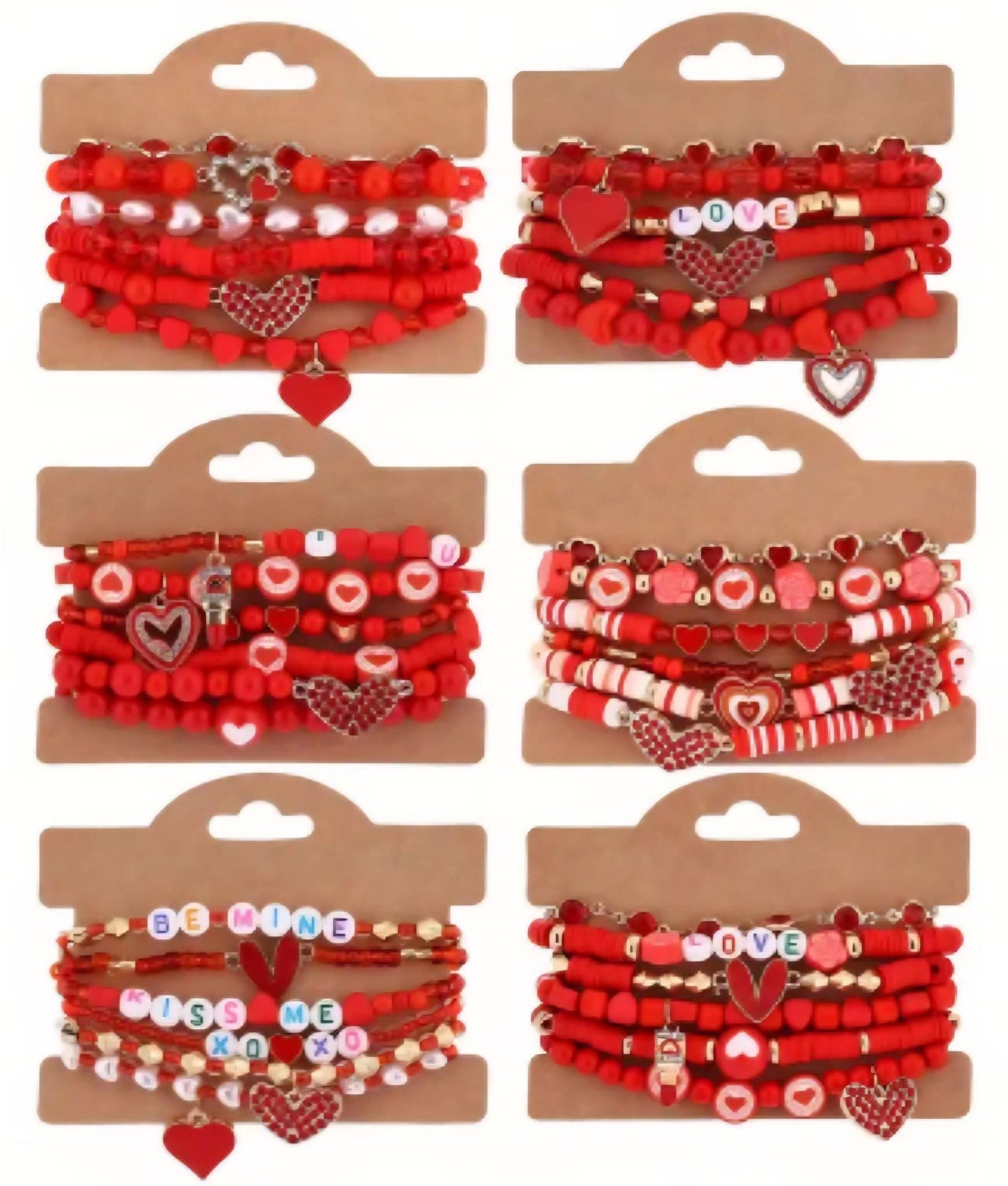 Valentine 6 Pack Polymer Bracelet Set