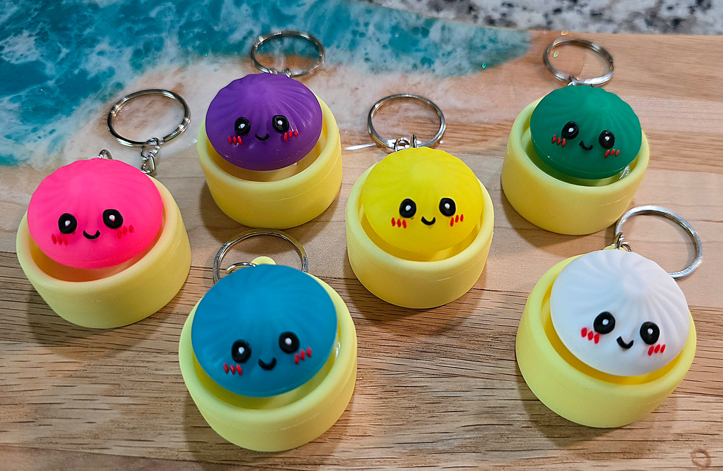 Mystery Dumpling Fidget Clicker Keychain