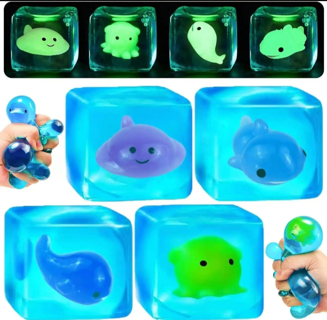 PREORDER Viral Mystery Mini Glow In The Dark Sea Animal Cube Squishy