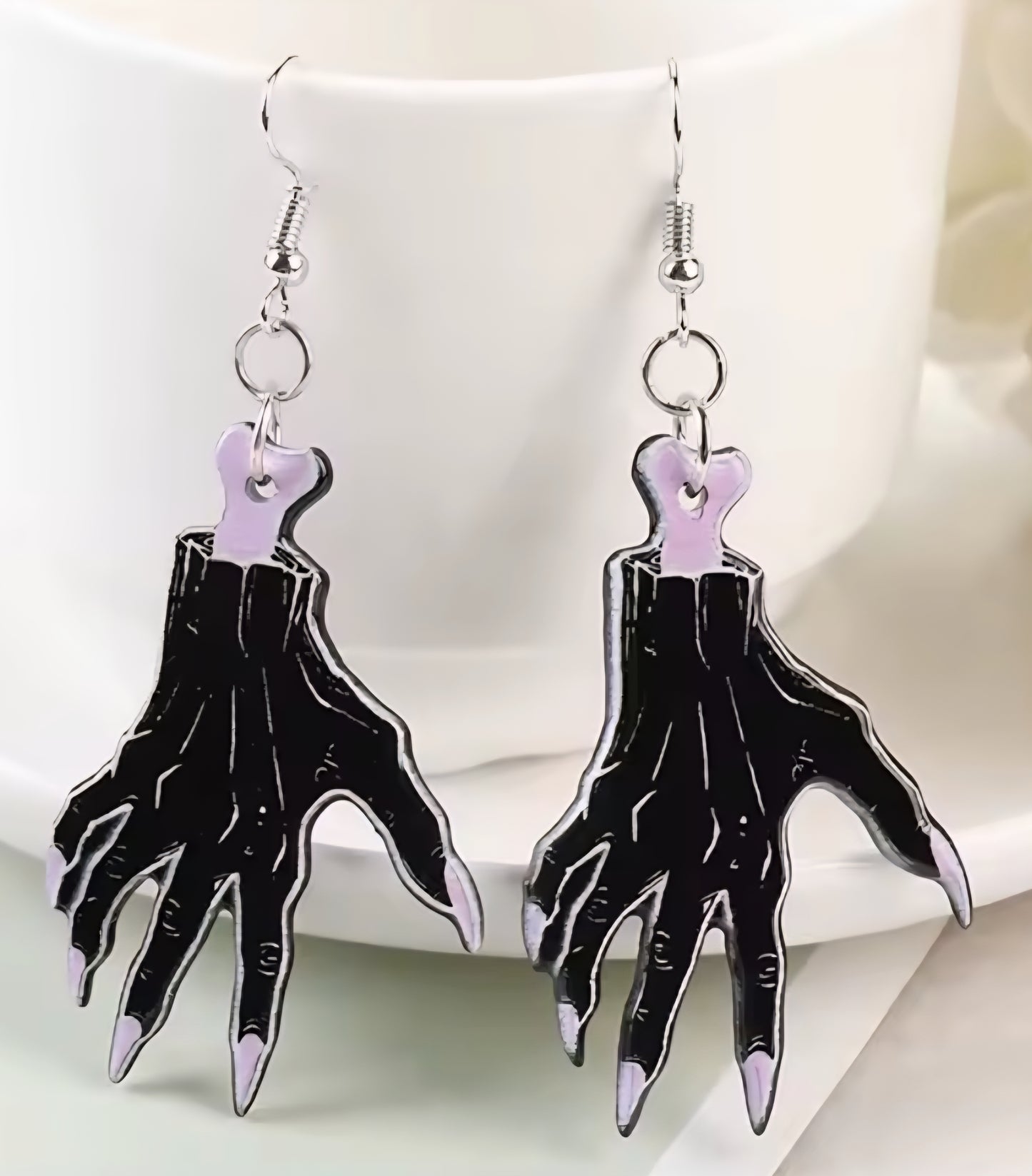 PREORDER Halloween Creepy Hands Acrylic Dangle Earrings