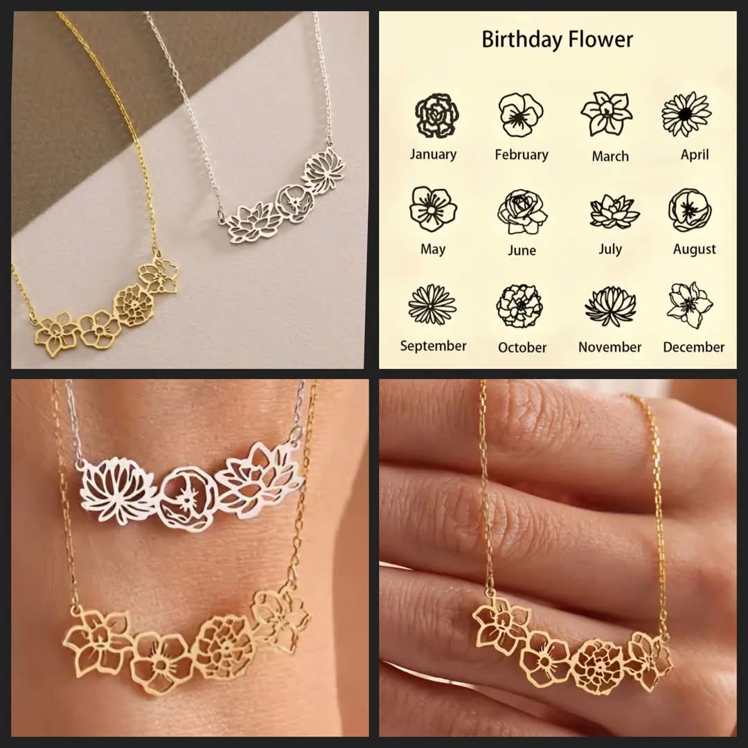 Preorder Mothers Day Personalized Flower Necklace