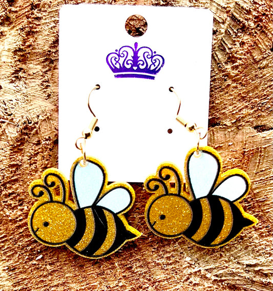 Bumblebee #1 Acrylic Earrings