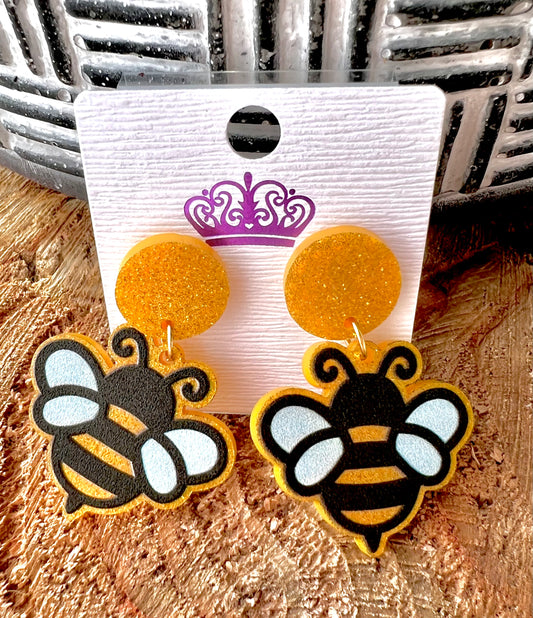 Bumblebee #2 Acrylic Earrings