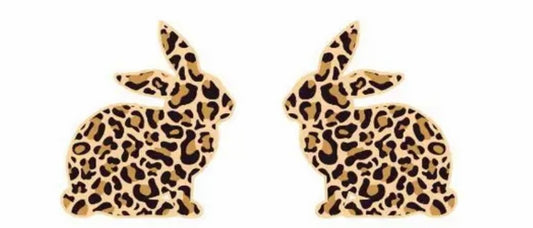 Leopard Bunny Stud Acrylic Earrings