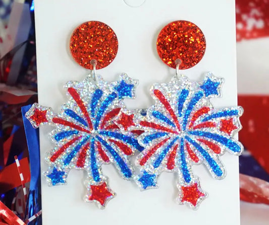 PREORDER Fourth of July Firework Acrylic Earrings-Estimated arrival June 3,2024