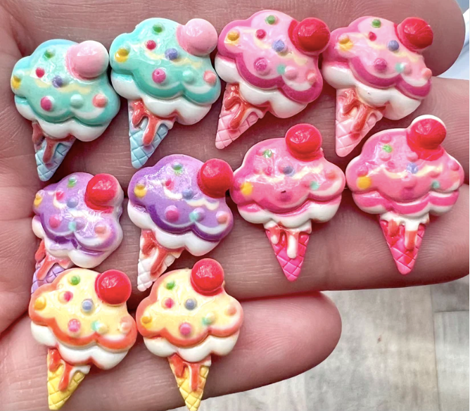 RANDOM Confetti Ice Cream Cone Resin Stud Earrings- Random