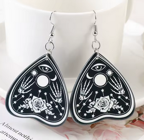 PREORDER Halloween Rose Ouija Board Acrylic Earrings