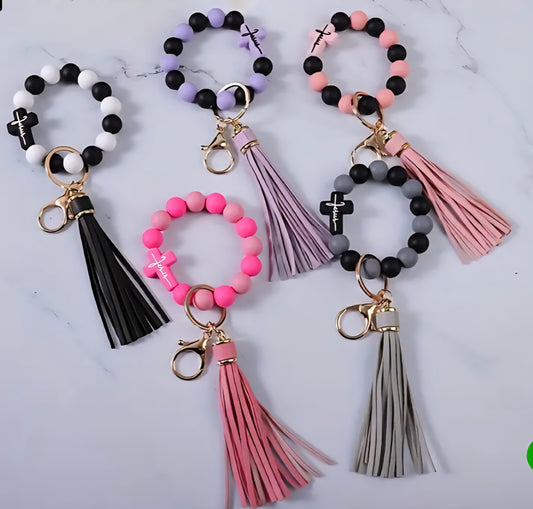 Random Jesus Cross Wristlet Keychain