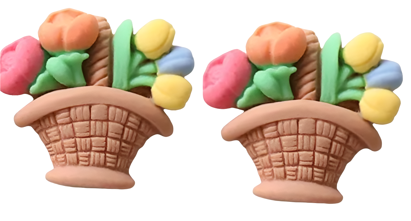 FLORAL EASTER BASKET RESIN STUD EARRINGS