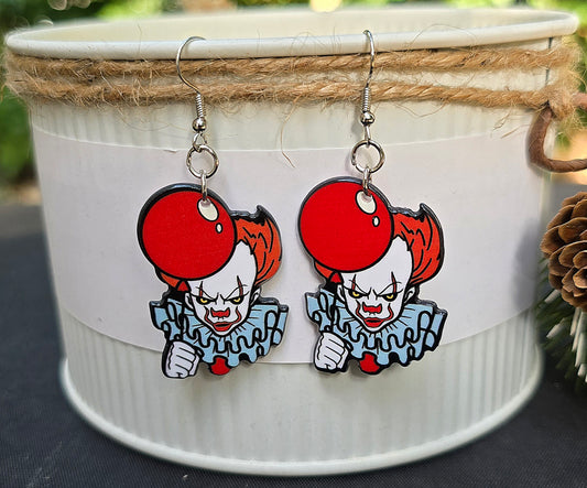 HALLOWEEN Red Balloon It Acrylic Dangle Earrings
