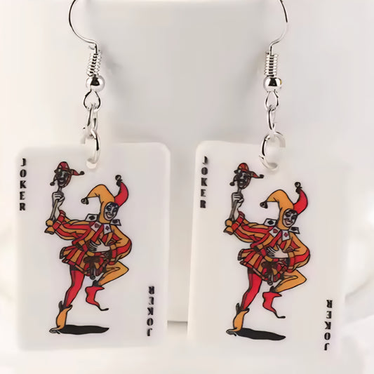 PREORDER Halloween Joker Card Acrylic Earrings