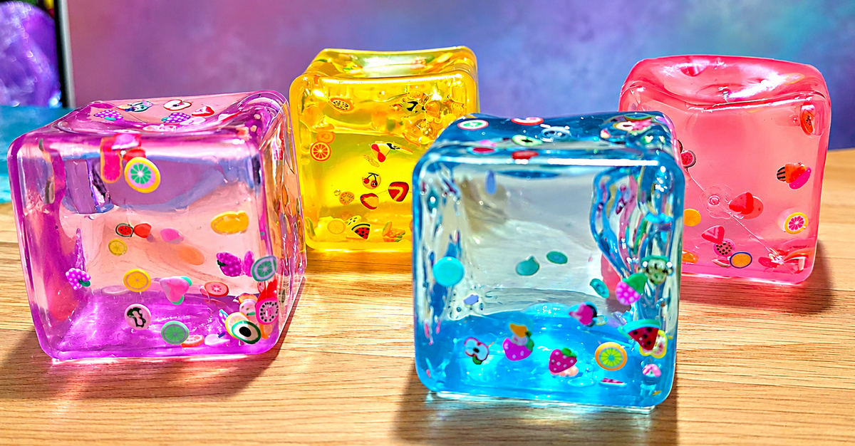 Mystery Transparent Fruit Cube Squishy