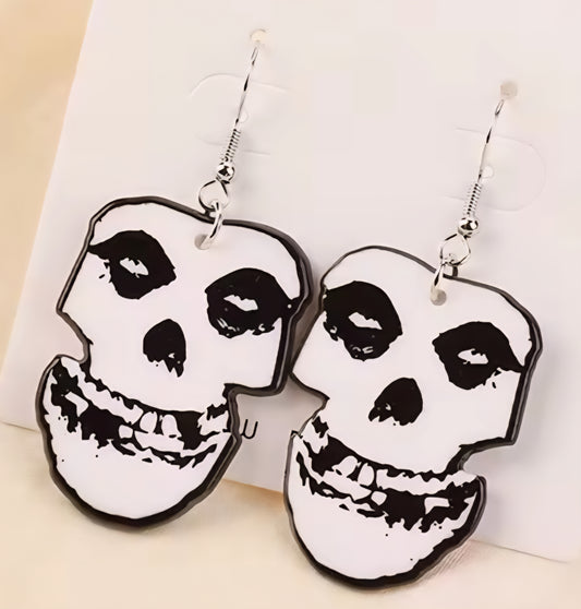 PREORDER Halloween White Mask Man Acrylic Earrings