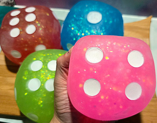 Mystery Jumbo Glitter Dice Glue Squishy