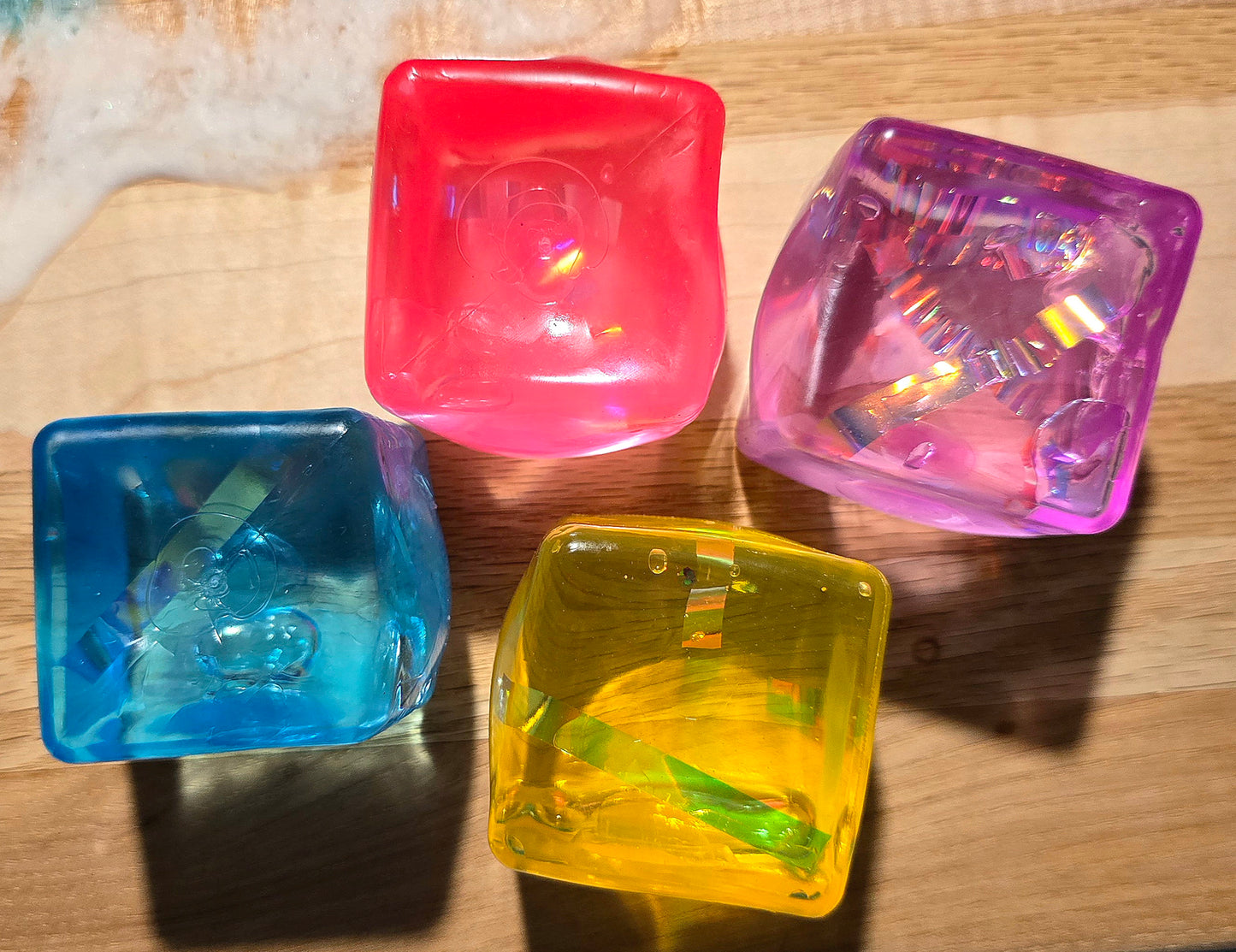 Mystery Transparent Ribbon Cube Maltose Squishy