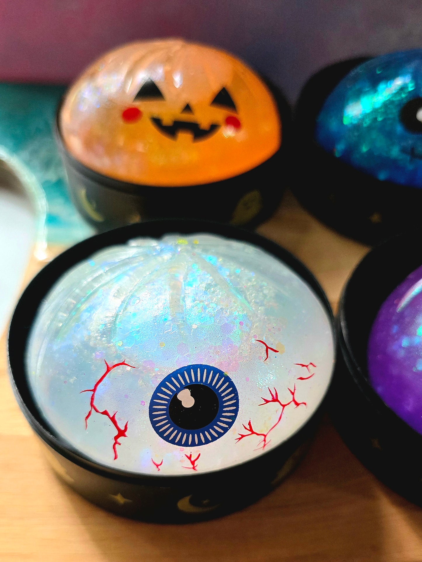 Mystery Halloween Face Dumpling Glitter Maltose Squishy