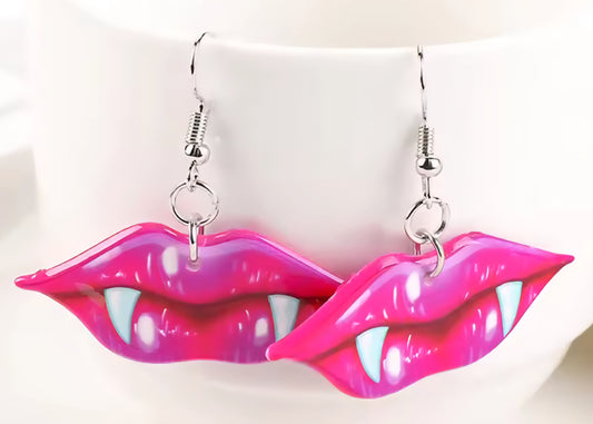 PREORDER Halloween Vampire Fangs Acrylic Dangle Earrings