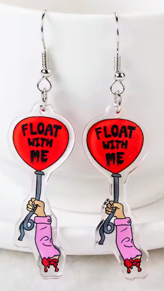 PREORDER Halloween Float With Me Acrylic Dangle Earrings