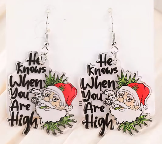 PREORDER Christmas High Santa Dangle Earrings