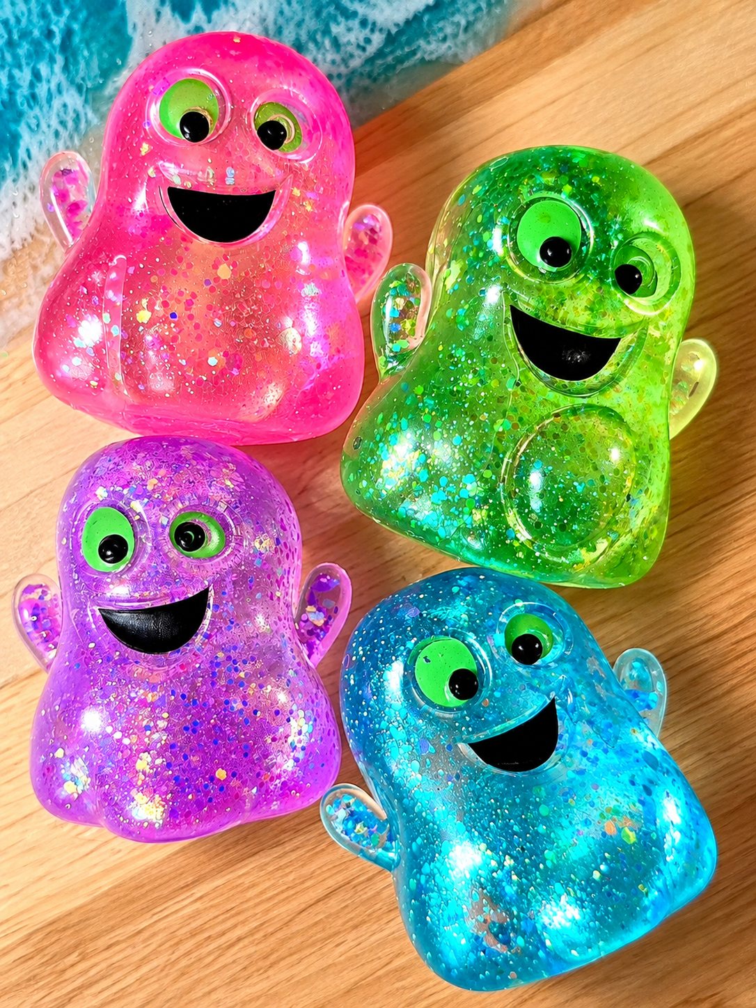 Mystery Halloween Happy Ghost Glitter Maltose Squishy