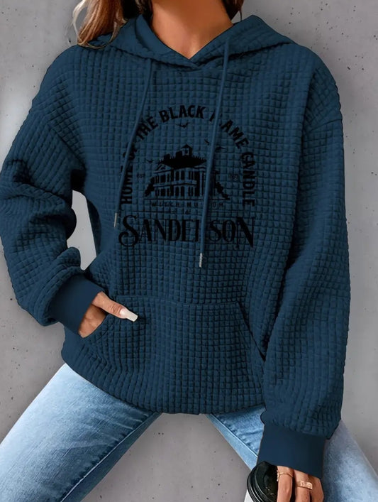 PREORDER Halloween Witch Museum Knit Waffle Pullover Hooded Sweater