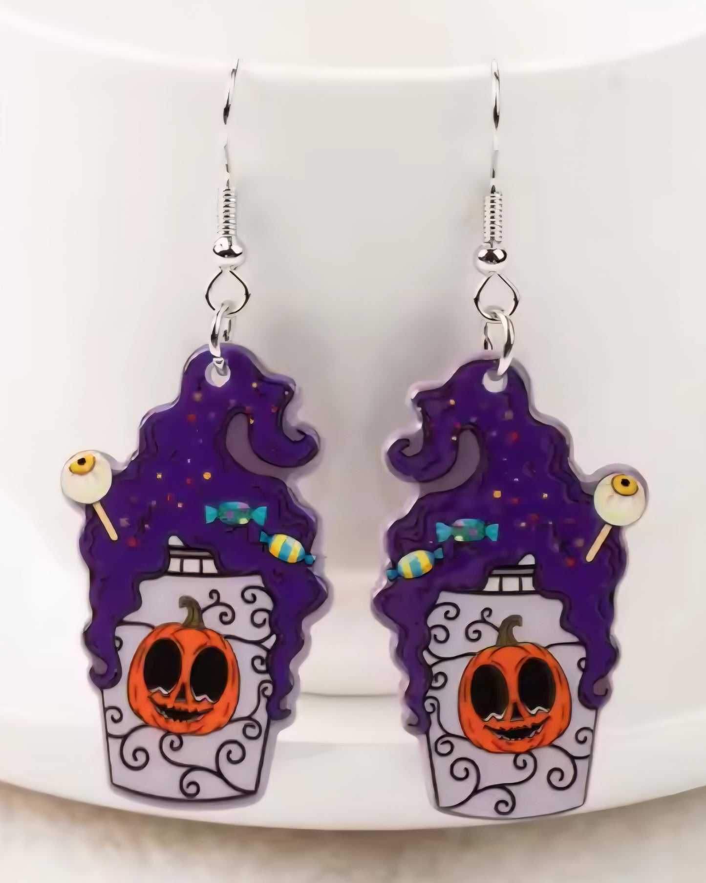 PREORDER Halloween HP Mary Frappe Coffee Acrylic Dangle Earrings