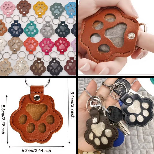 Random Dog Paw Fillable Fur Keychain Keepsake