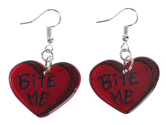 PREORDER Halloween Bite Me Vampire Acrylic Dangle Earrings