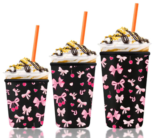 PREORDER Black Bow Ice Coffee Sleeve- 3 Pack.