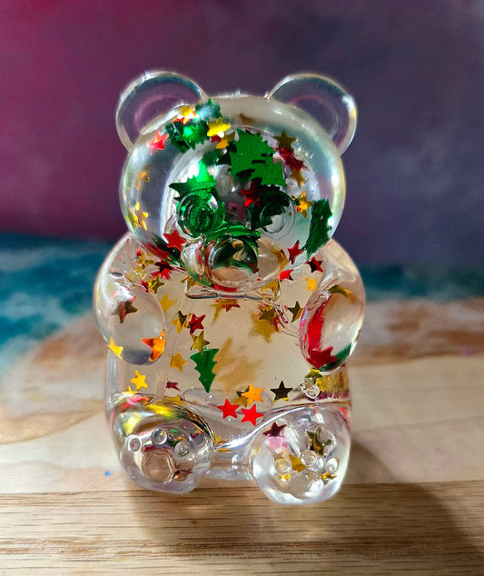 Christmas Tree Glitter Lighted Gummy Bear Maltose Squishy