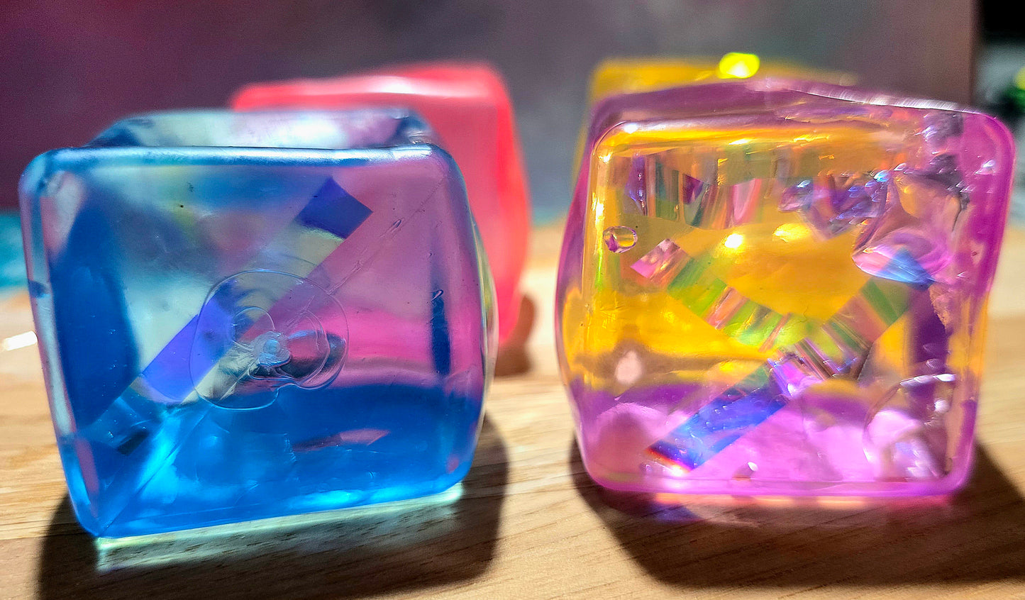 Mystery Transparent Ribbon Cube Maltose Squishy