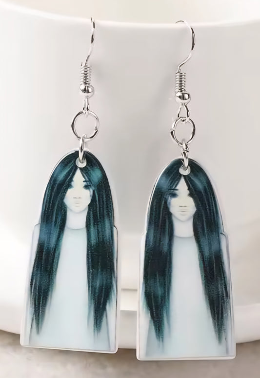 PREORDER Halloween Ring Girl Acrylic Dangle Earrings
