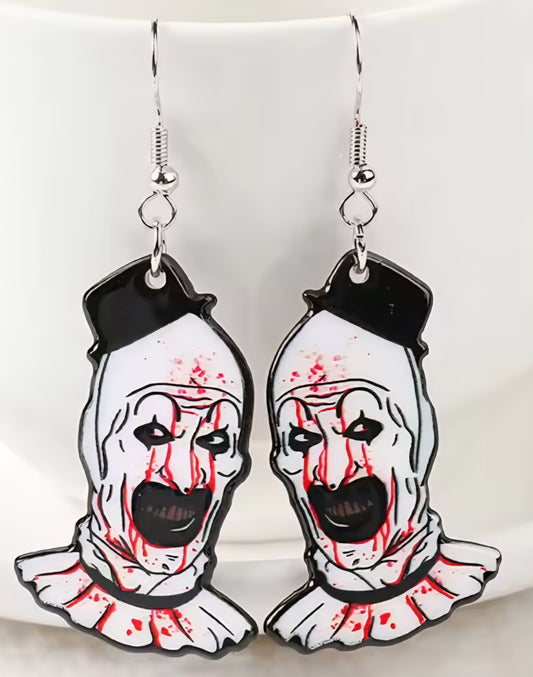 PREORDER Halloween Bloody Clown Acrylic Earrings
