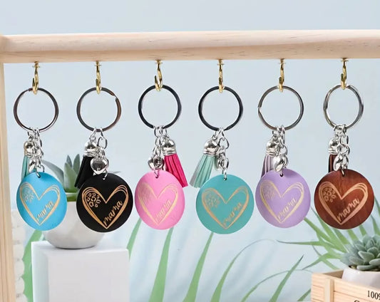 RANDOM MAMA WOODEN KEYCHAIN