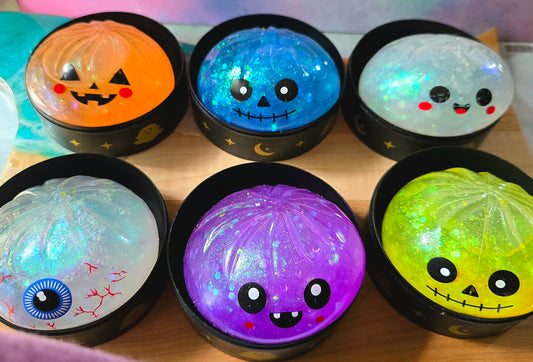 Mystery Halloween Face Dumpling Glitter Glue Squishy