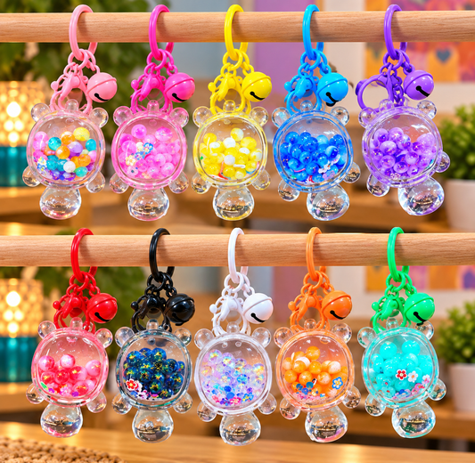 Mystery Turtle Glitter Liquid Acrylic Keychain