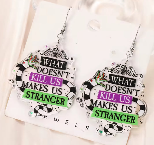 PREORDER Halloween Stranger Acrylic Dangle Earrings