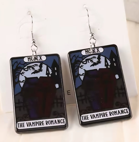 PREORDER Halloween The Vampire Romance Tarrot Card Acrylic Earrings